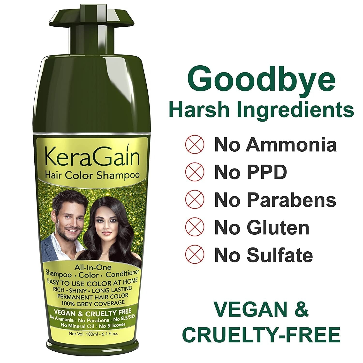 KeraGain Hair Color Shampoo (Black)