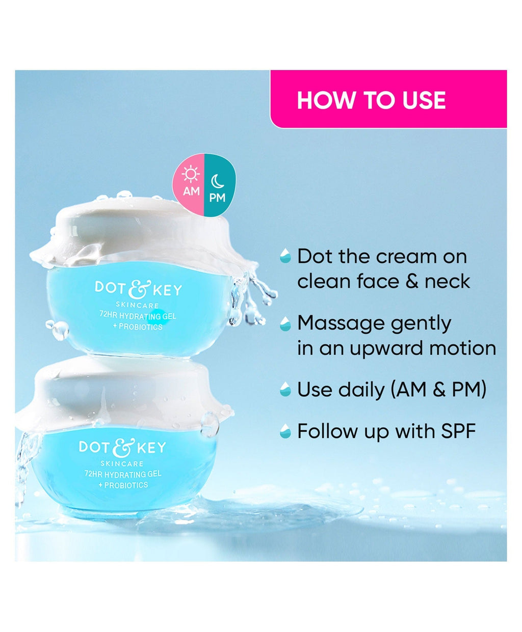 Dot & Key 72 Hr Hydrating Probiotic Face Gel With With Hyaluronic Acid, Kombucha & Rice Water