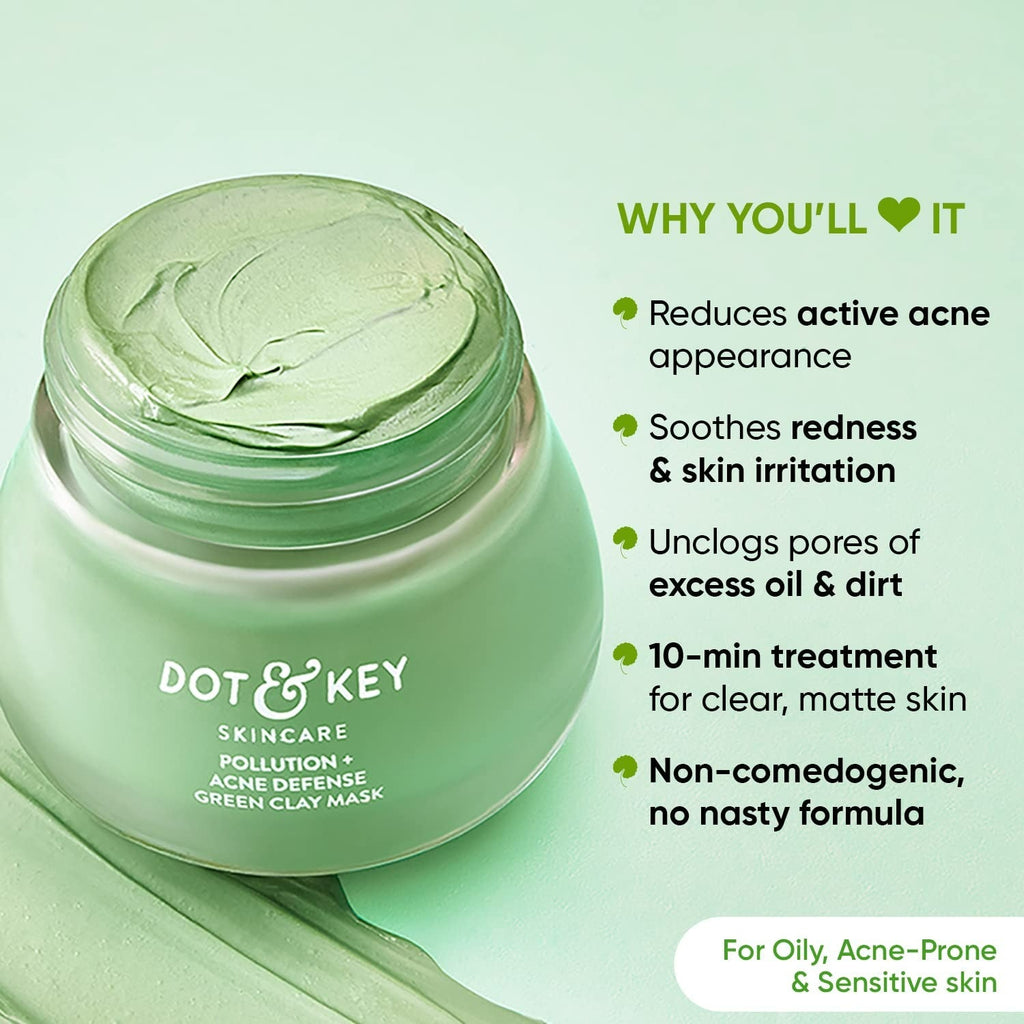 Dot & Key Pollution + Acne Defense Green Clay Face Mask