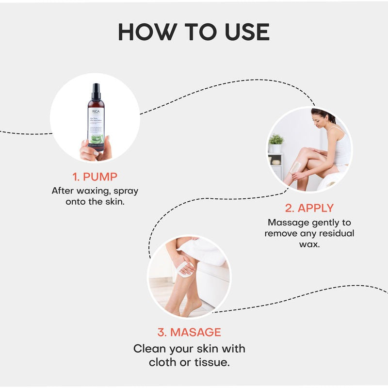 Rica Aloe Vera After Wax Lotion for Sensitive Skin With Sun Flower Oil, Jojoba Oil & Vitamin E