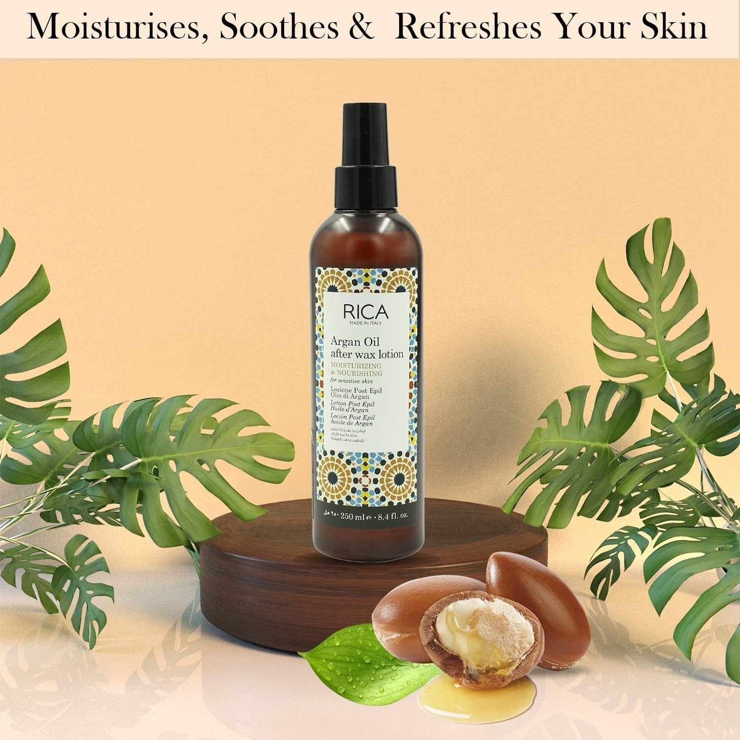 Rica Argan Oil After Wax Lotion for Sensitive Skin With Sun Flower Oil, Jojoba Oil & Vitamin E - Limited Time Offer