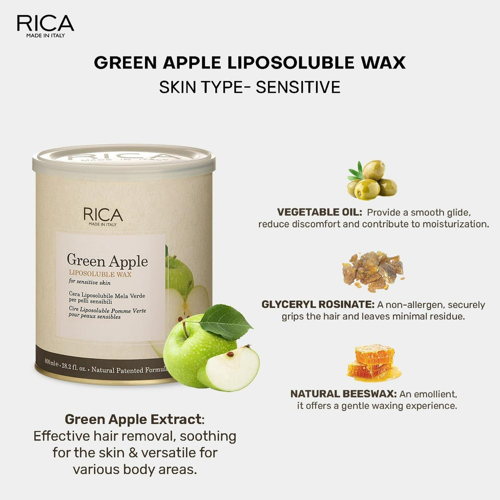 Rica Green Apple Liposoluble Wax For Sensitive Skin