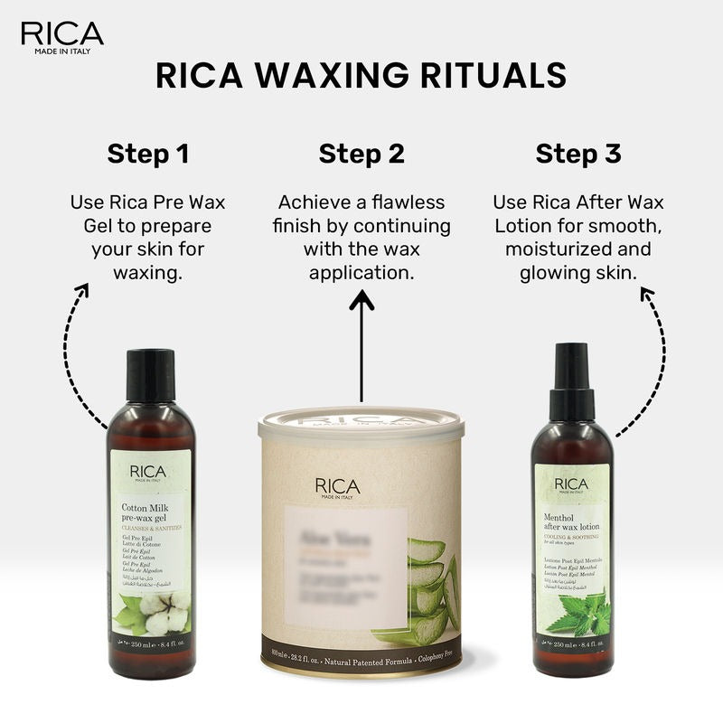 Rica Menthol After Wax Lotion For All Skin Type with Sun flower Oil, Jojoba Oil & Vitamin E