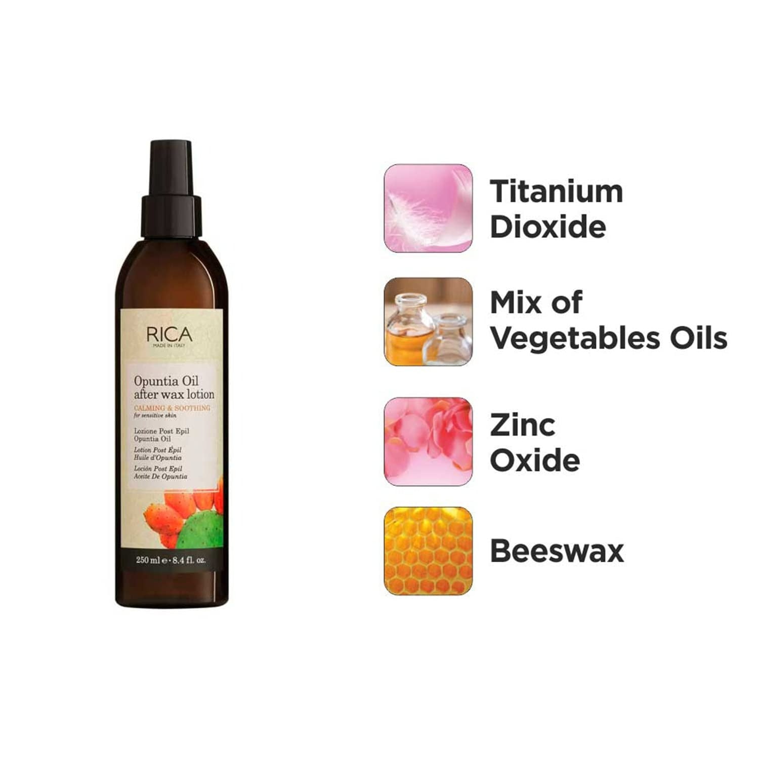 Rica Opuntia Oil After Wax Lotion For Sensitive & Calming Skin, Moisturises, Soothes, & Refreshes Skin