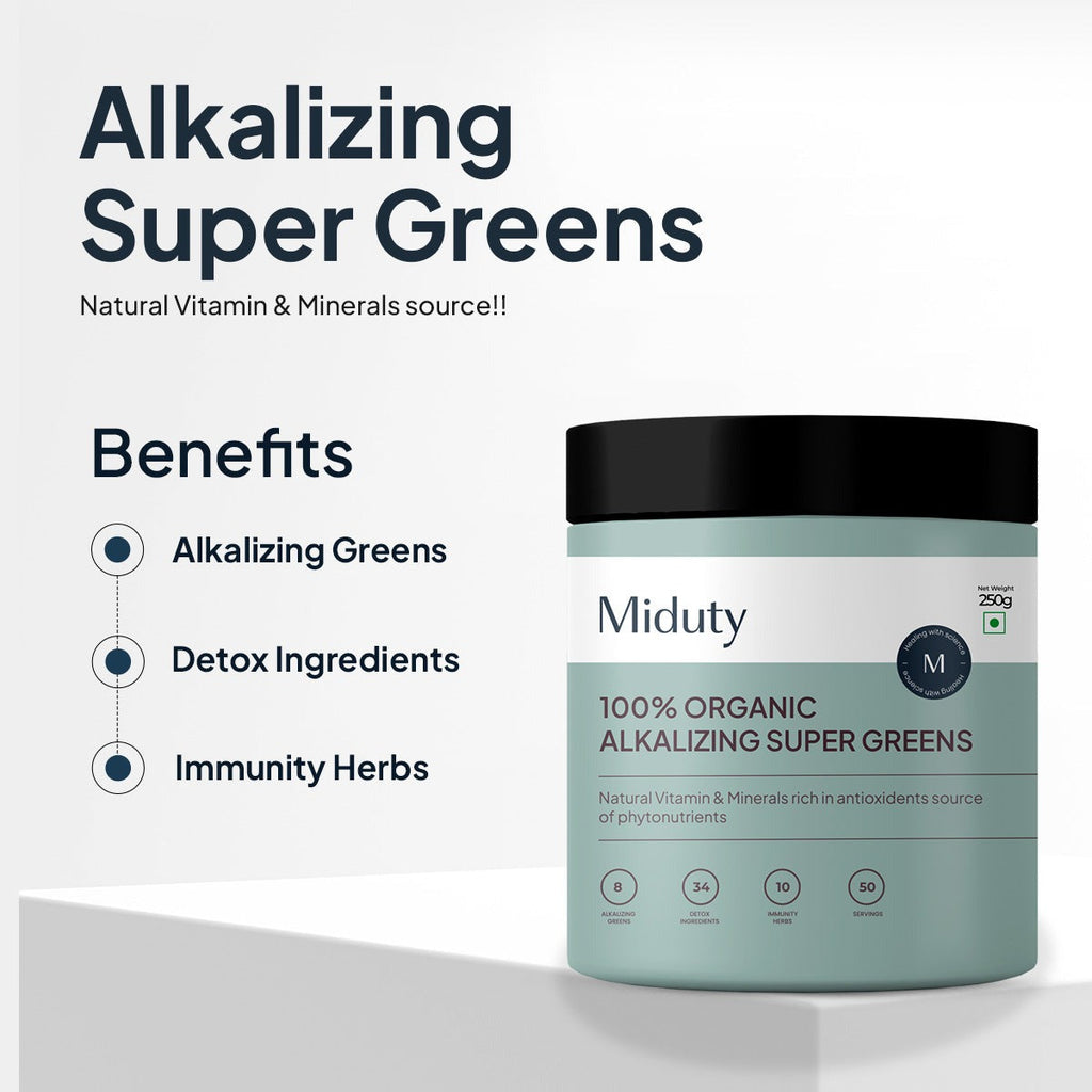 Miduty by Palak Notes 100% Organic Alkalizing Super Greens Powder