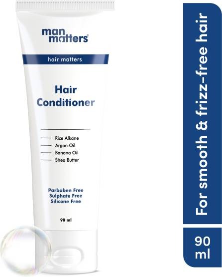 Man Matters Hair Conditioner For Men With Silk protein, Shea butter, Argan Oil, Cocoa Butter, & Saw Palmetto Oil.
