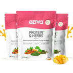 OZiva Protein & Herbs for Women - Protein Powder to Reduce Body Fat, Manage Weight & Metabolism, No Added Sugar