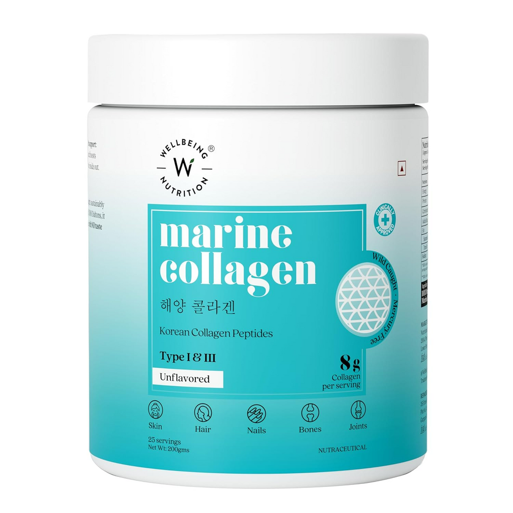 Wellbeing Nutrition Pure Korean Marine Collagen Powder - Unflavoured For Skin, Hair, Nails, Bone & Joint