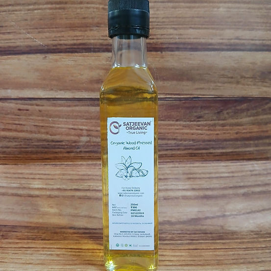Satjeevan Organic Wood-Pressed Almond Oil Hover Image