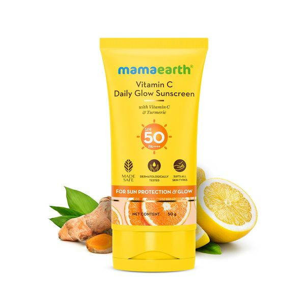 Mamaearth Vitamin C Daily Glow Sunscreen SPF 50 PA+++ for Sun Protection & Glow Hover Image