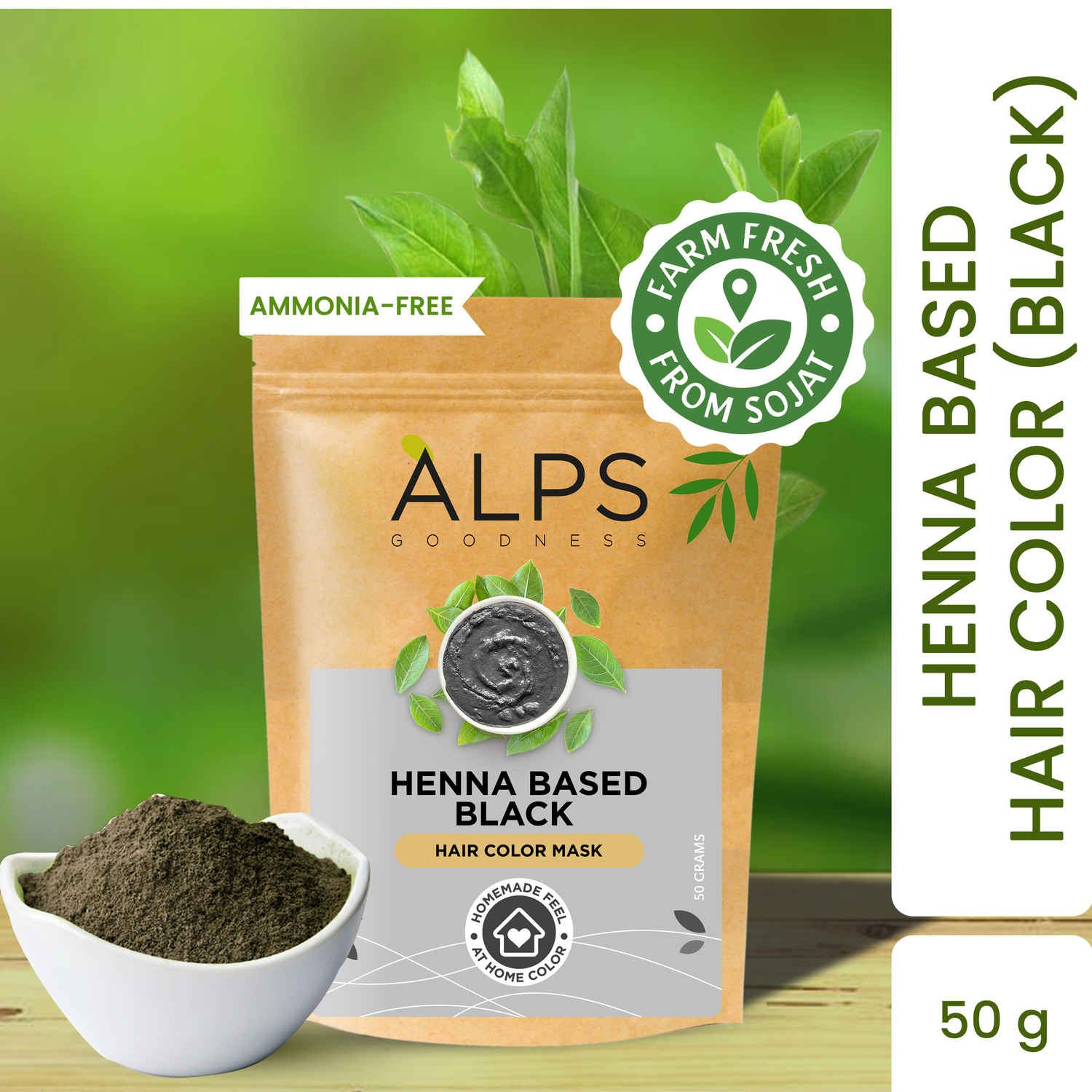 Alps Goodness Henna Based Hair Color Powder - Black