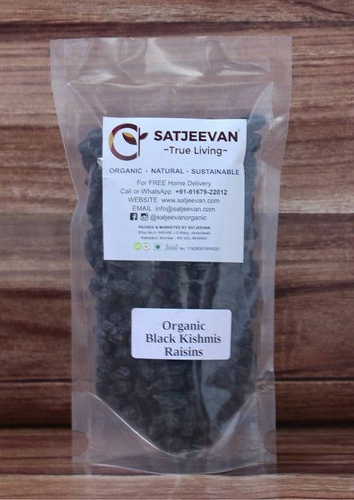 Satjeevan Organic Black Kishmis Raisins Hover Image
