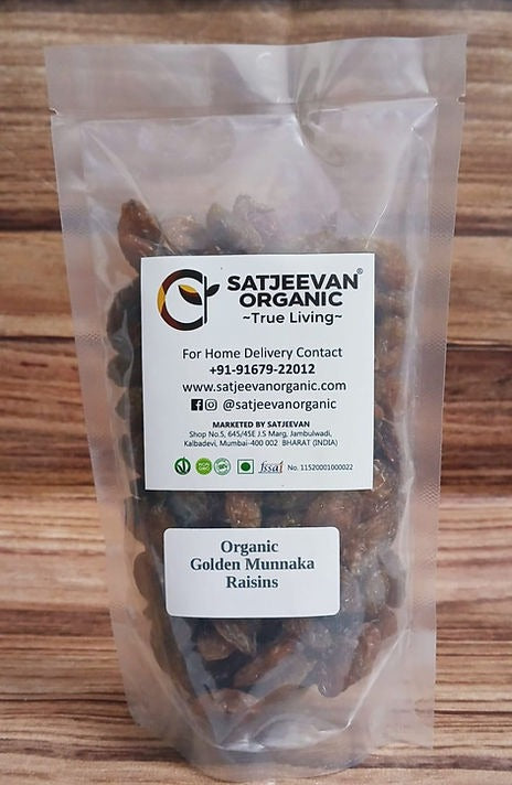 Satjeevan Organic Golden Munakka Raisins Hover Image