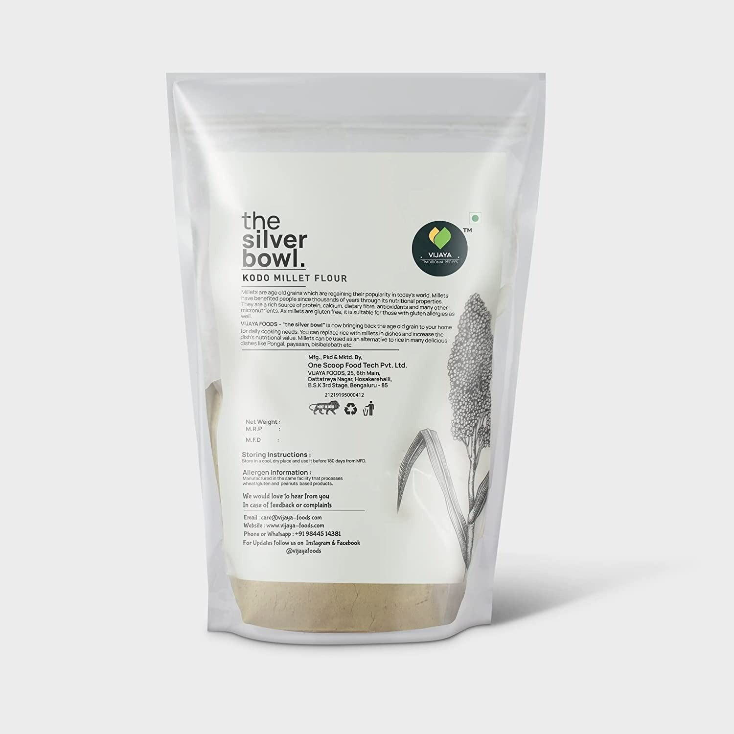 Vijaya Traditional Recipes Kodo Millet Flour
