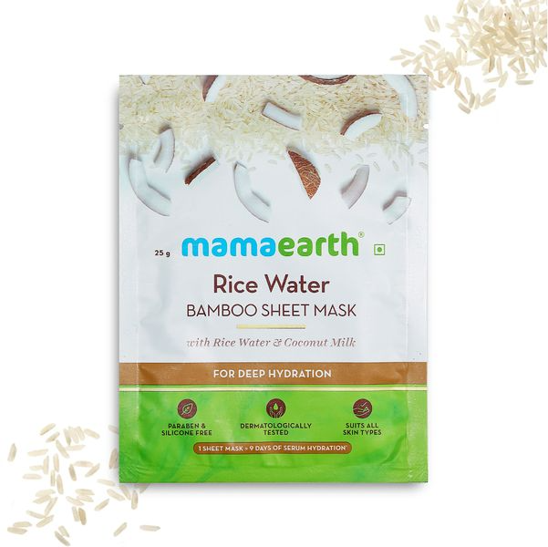 Mamaearth Rice Water Bamboo Sheet Mask Hover Image