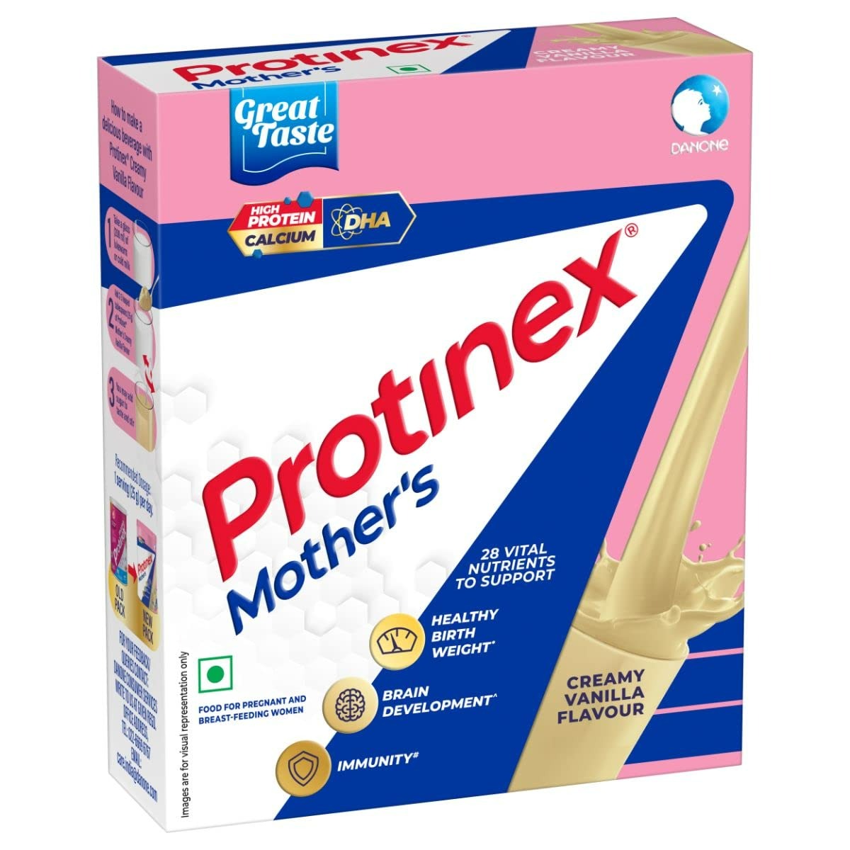 Protinex Mother's Nutritional Mix - Creamy Vanilla Flavour | With 28 Vital Nutrients to Support Healthy Birth Weight, Brain Development & Immunity
