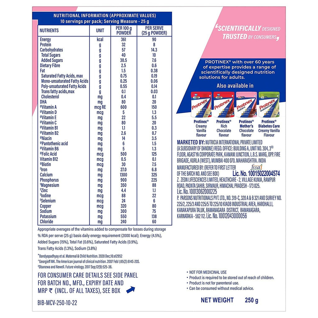 Protinex Mother's Nutritional Mix - Creamy Vanilla Flavour | With 28 Vital Nutrients to Support Healthy Birth Weight, Brain Development & Immunity