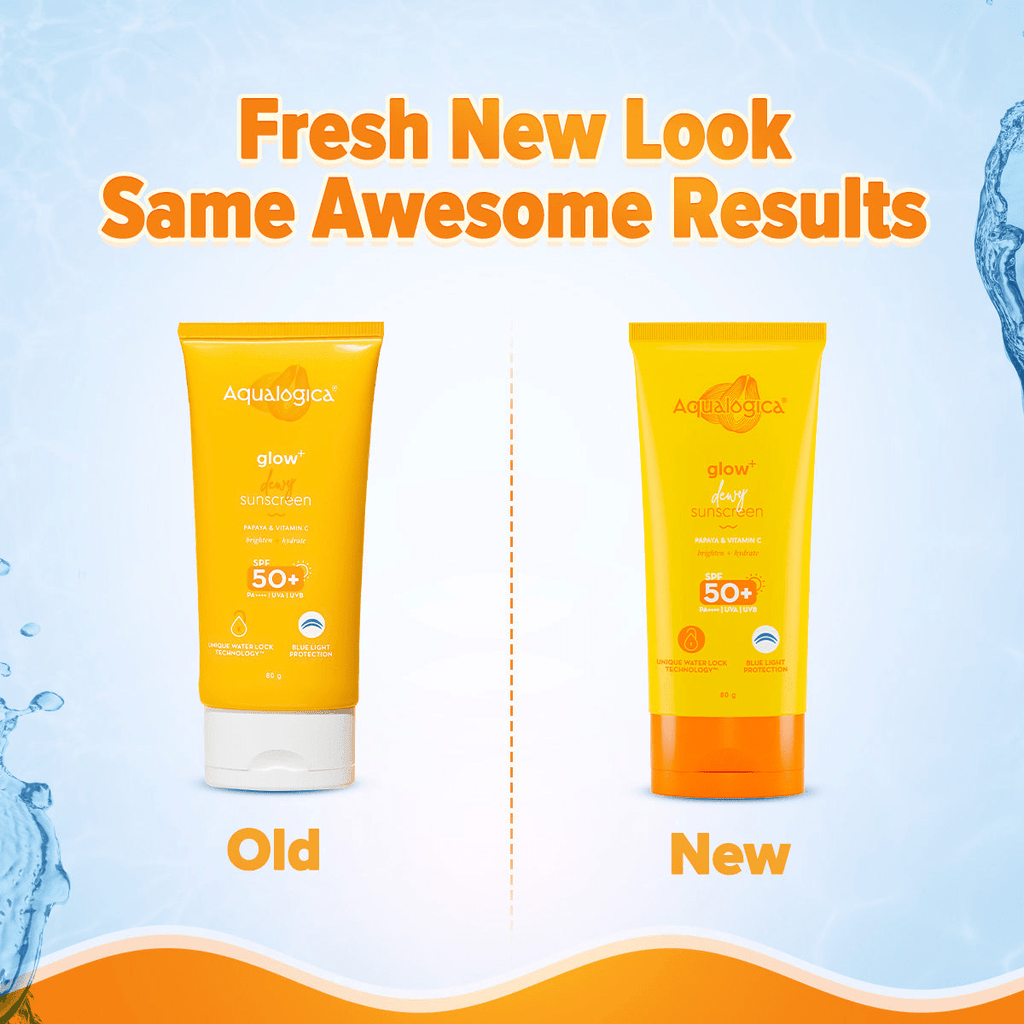 Aqualogica Glow + Dewy Sunscreen With Papaya & Vitamin C SPF 50+ PA++