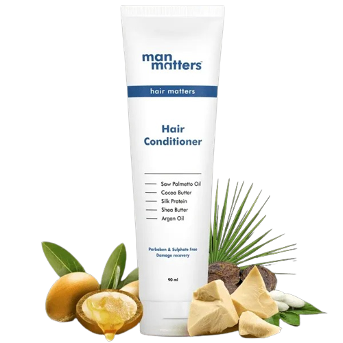 Man Matters Hair Conditioner For Men With Silk protein, Shea butter, Argan Oil, Cocoa Butter, & Saw Palmetto Oil. Main Image