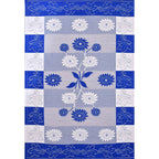 Yellow Weaves Designer Center 4 Seater Table Cover - Blue