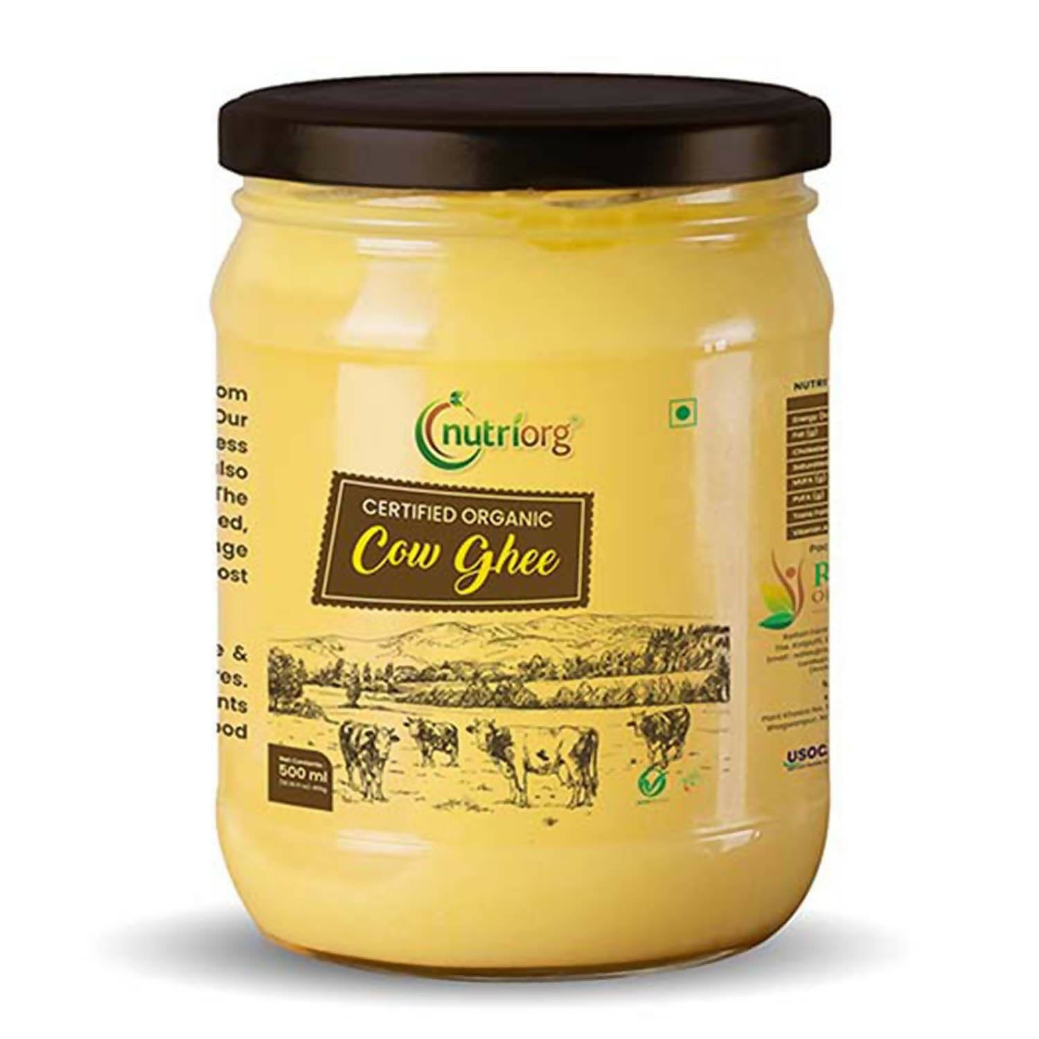 Nutriorg Certified Organic Cow Ghee | 100% Pure Cow Ghee | Premium & Authentic Ghee