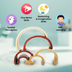 Matoyi Wooden Arch Shaped Stacker Multicolor - 7 Piece
