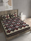 Spangle White & Maroon Ethnic Motifs 260 TC Cotton King Bedsheet with 2 Pillow Covers