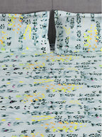 Story@home Arena Grey & Blue Floral Printed 180 TC Bedsheet & Pillow Covers