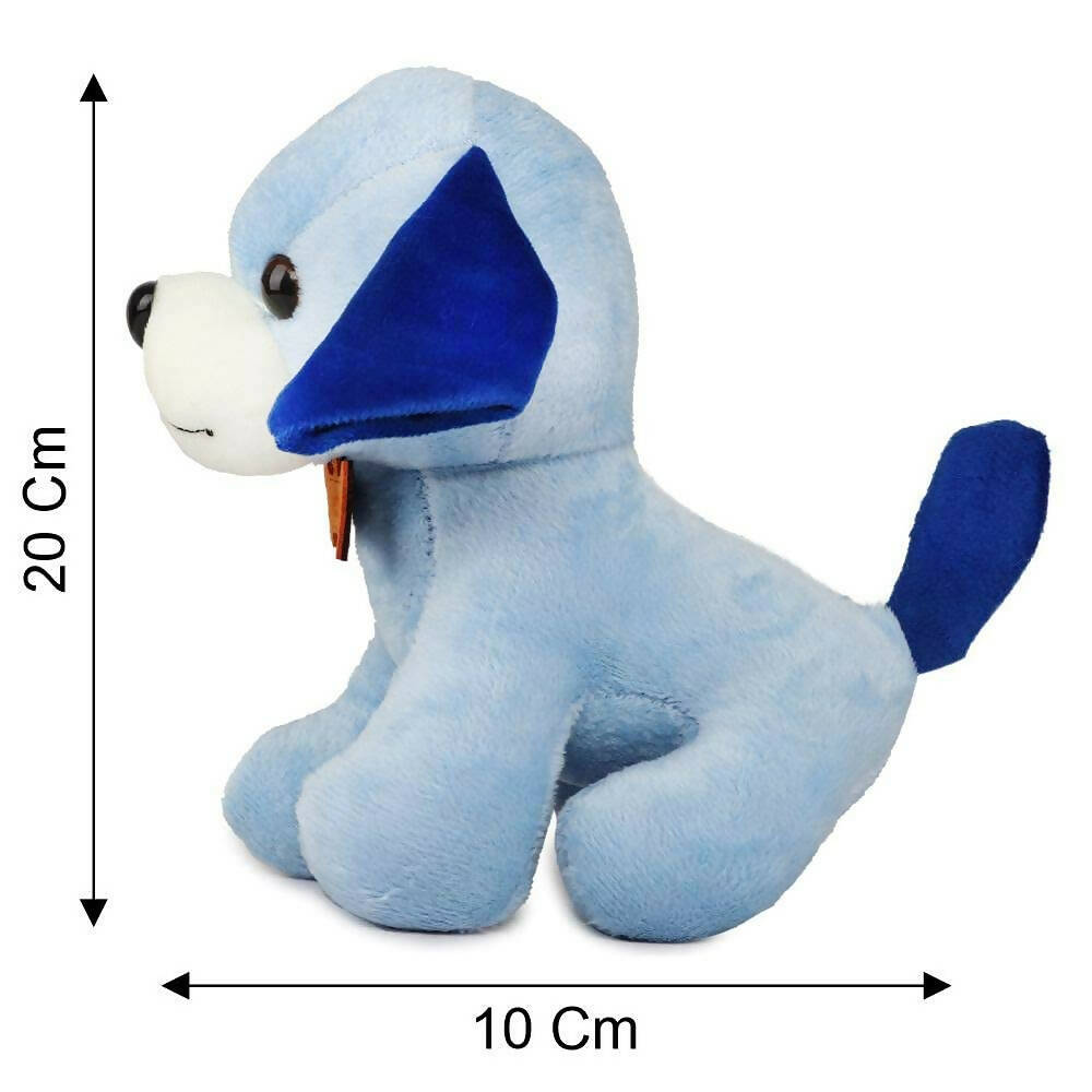 Webby Soft Animal Plush Standing Dog Toy 20cm-Blue