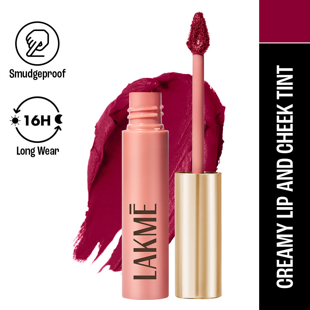 Lakme Double Duty Lip & Cheek Mousse Matte Lipstick - Rosy Plum