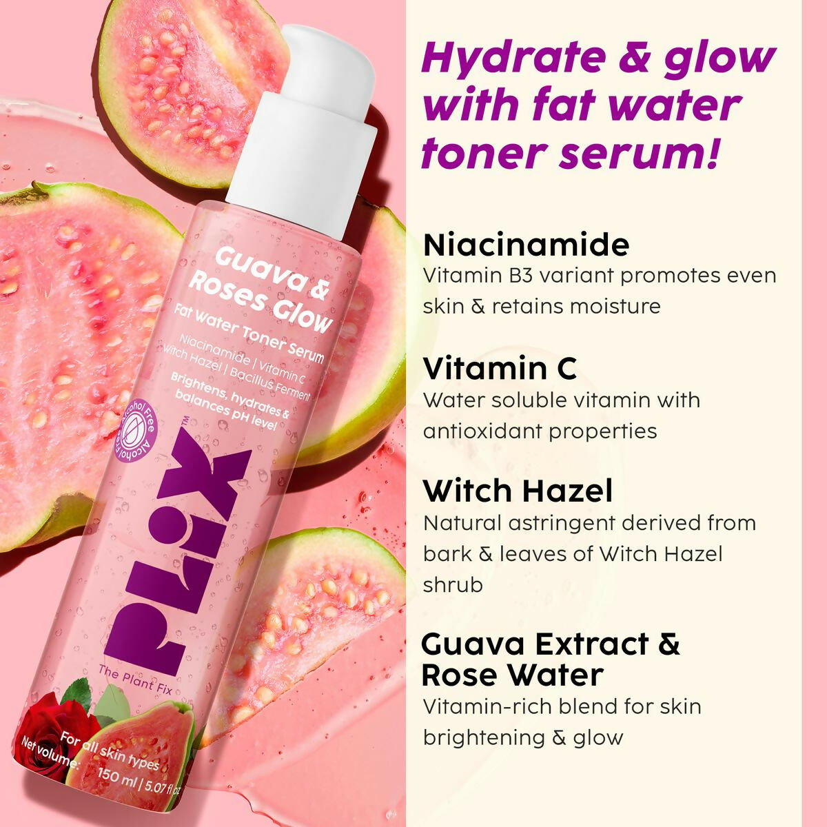 PLIX The Plant Fix Glow bright with Vitamin C Cleanser & 2-in-1 Toner Serum