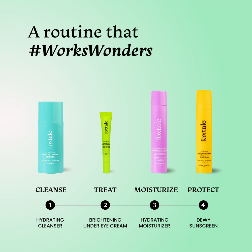 Foxtale Brightening Under Eye Cream with Vitamin-C, Caffeine & Hyaluronic Acid