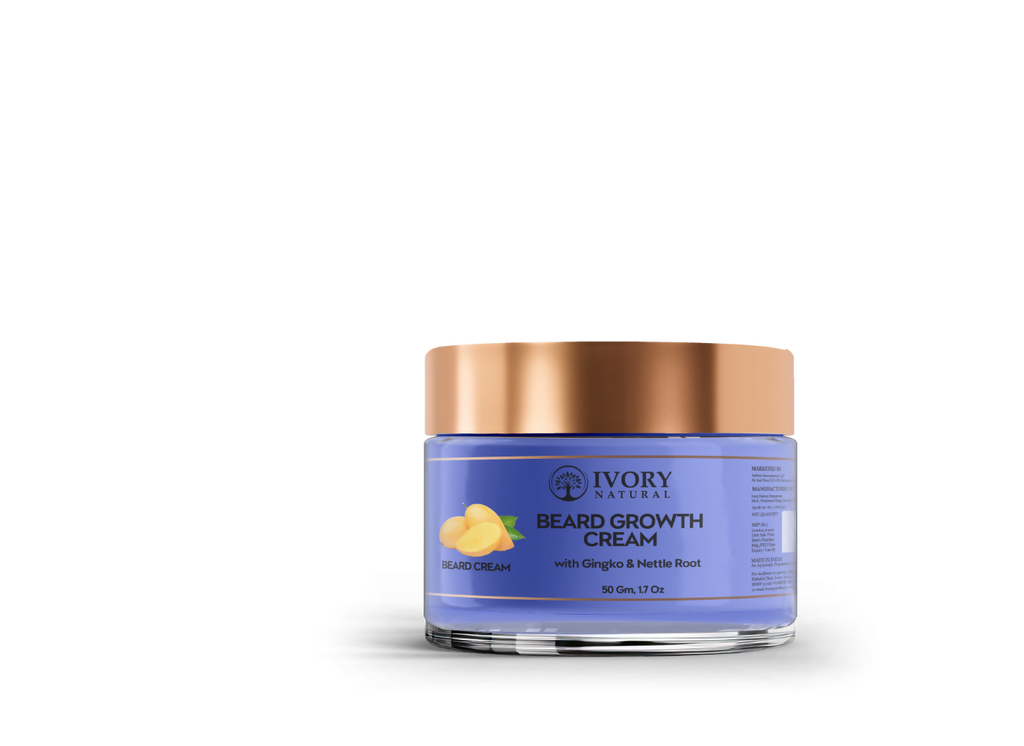 Ivory Natural Beard Growth Cream - Biotin Boosted Hair Follicle For New Hair Cycle