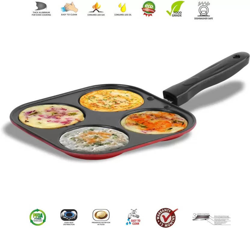 Sumeet Aluminium Non Stick 2.6mm Thick Mini Multi Snack Maker Pan