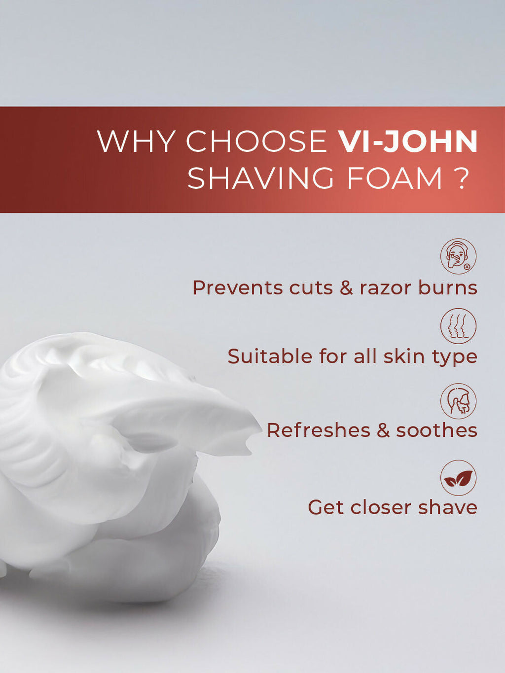 VI-JOHN Original Dermatologically Tested Special Moisturising Formula Shaving Foam with Vitamin E & Tea Tree Oil