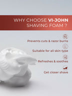 VI-JOHN Original Dermatologically Tested Special Moisturising Formula Shaving Foam with Vitamin E & Tea Tree Oil