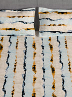 Story@home Arena Cream-Coloured & Grey Printed 180 TC Bedsheet & Pillow Covers