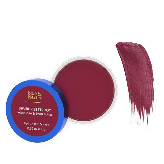 Blue Nectar Shubhr Beetroot Lip, Cheek & Eye Tint with Ghee & Almond Oil Hover Image