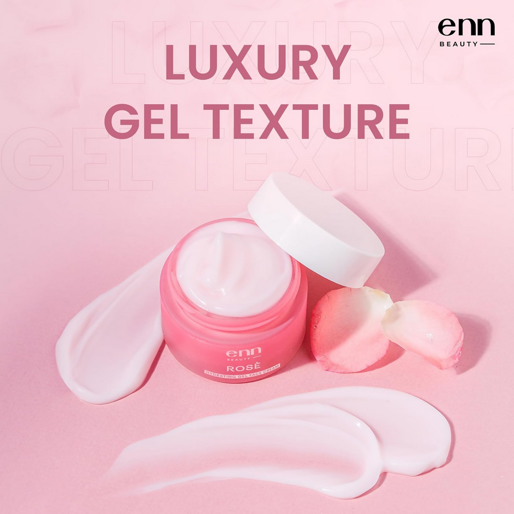 Enn Rose Ultra Light Hydrating Gel Face Cream Moisturizer For Soft & Glowing Skin With Rose Oil