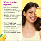 PLIX The Plant Fix Pineapple 5% Lactic Acid Body Wash Exfoliates Dry, Rough & Strawberry Skin