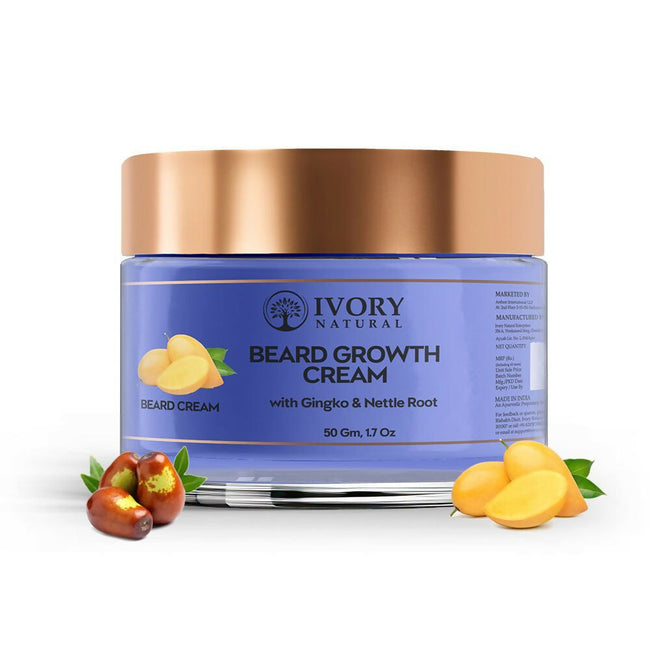 Ivory Natural Beard Growth Cream - Biotin Boosted Hair Follicle For New Hair Cycle Hover Image