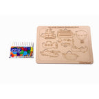Kraftsman Sea And Air Transport Vehicles Identification Puzzle Board with Color Kit included