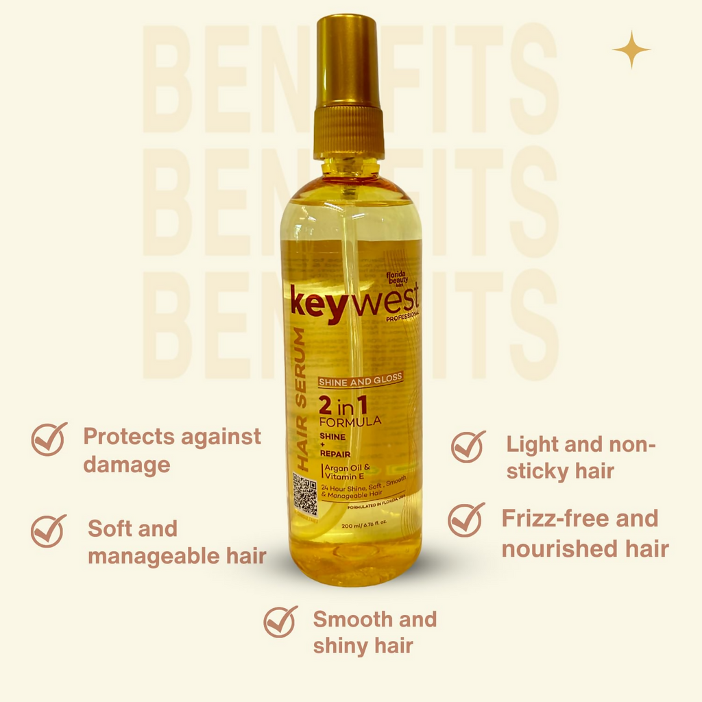 Keywest Professional Shine & Gloss Hair Serum 2in1 Formula Shine + Repair