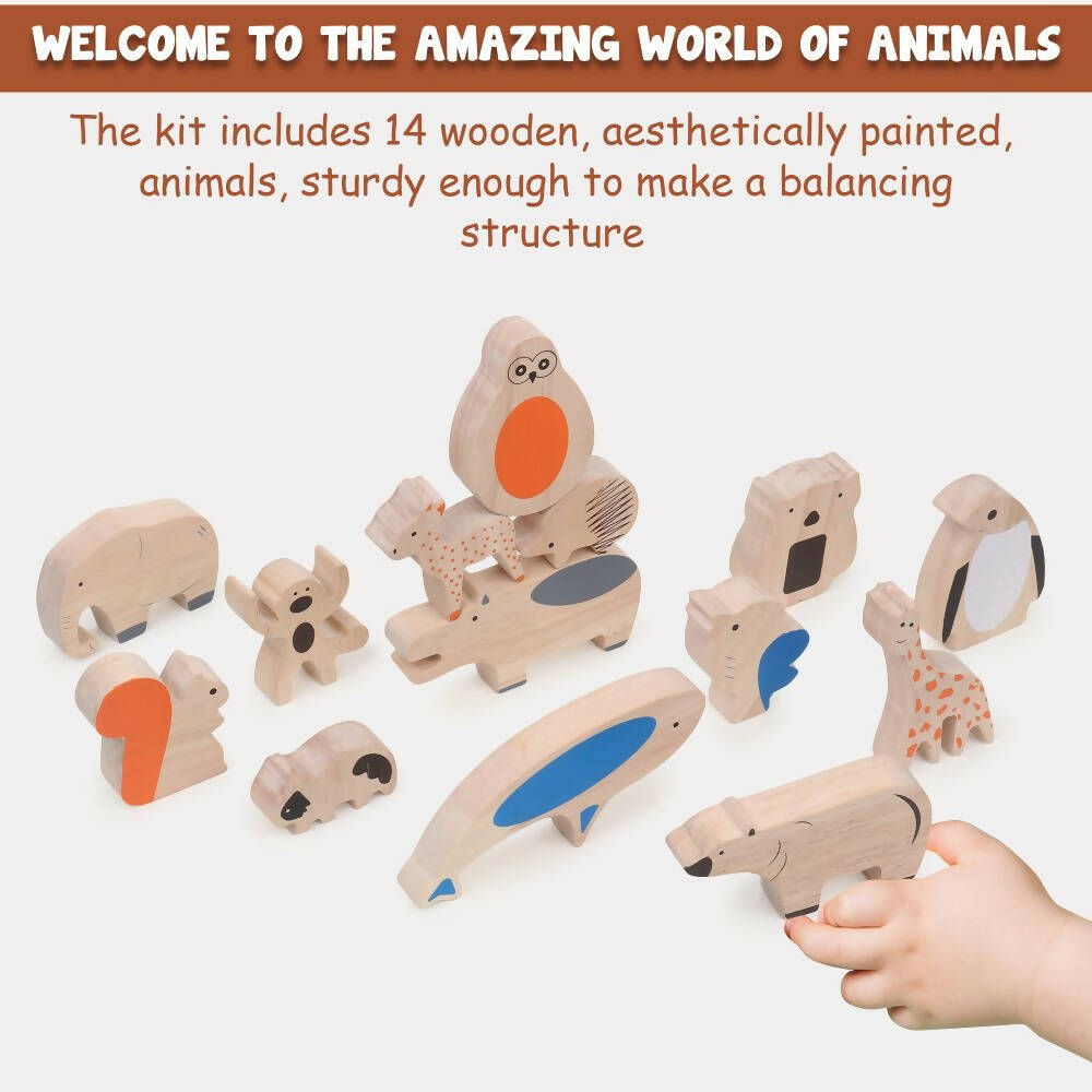 Matoyi Wooden Balancing Animals - 14 Pcs Set