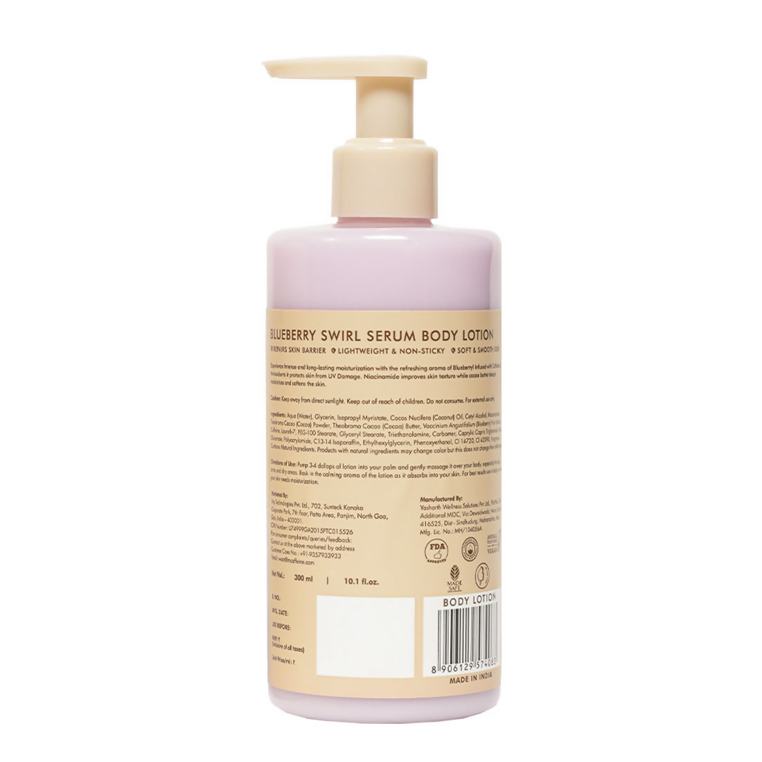 mCaffeine Blueberry Swirl Serum Body Lotion 72 hrs Deep Moisturization With Niacinamide