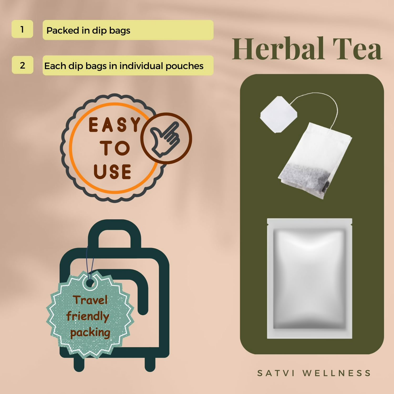 Satvi Wellness Turmeric Ginger Pippali Tea Bags