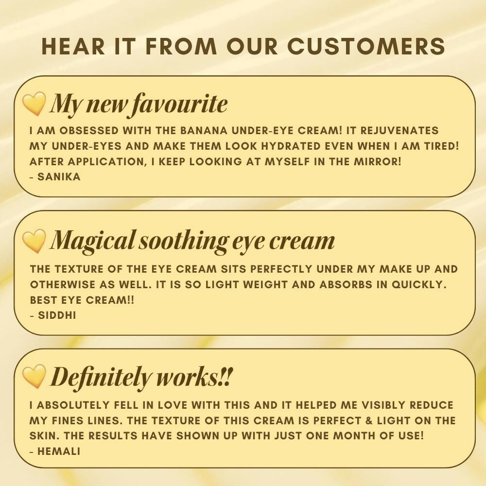 The Skin Diet Company Banana Brightening Under-Eye Cream - Dark Circles, Fine Lines with Niacinamide
