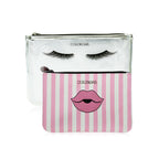 Colorbar Pouch Lips & Lashes Flat Pouches (Set Of Two) - White+Blush Pink