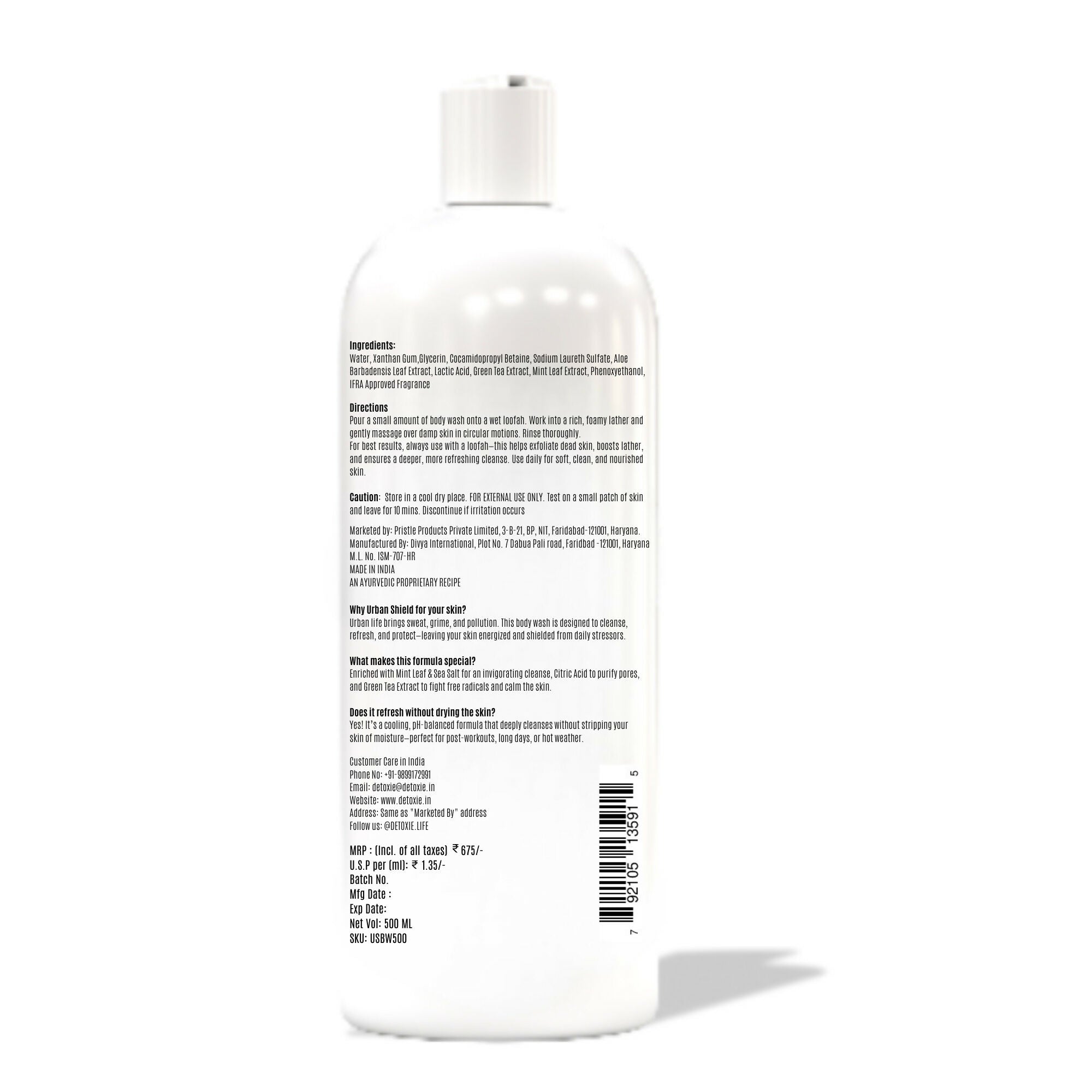 Detoxie Body Wash with Loofah - Urban Shield