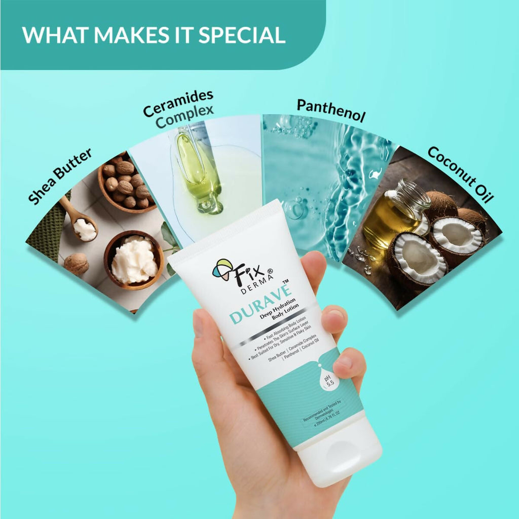 Fixderma Durave Deep Hydrating Body Lotion with Ceramide & Shea Butter